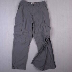 REI Sahara Convertible Cargo Hiking Pants Mens Medium 30L Gray Nylon Zip Off Leg